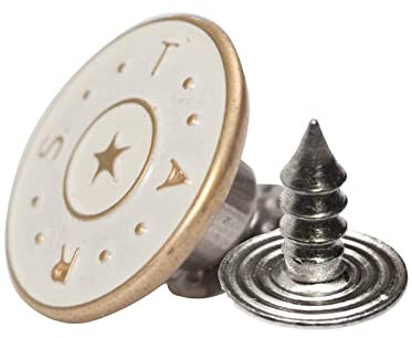 ninegridisland 17mm Jeans Knöpfe Ohne Nähen 20 Stück Knöpfe Hosen Enger Machen Jeans Knopf aus Metall Verstellbare Jeans Knöpfe Hosen Ersatz Knöpfe Jeansknopf zur Reparatur von Jeans, Hose, DIY, star