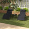 PURPLE LEAF 2er-Set Sonnenliege, Aluminium Gartenliege mit Beistelltisch und Kopfkissen, 4-Fach Verstellbar, Stapelbar, 150 KG Belastung, Wetterfest, Diverse Farben, Schwarz