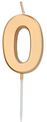 Folat 24140 Kuchen Kerze Ziffer/Zahl 0 Gold - 5 cm Geburtstagskerzen für Geburtstag, Geburtstagsdeko, für Kinder Partys, Hochzeiten, Firmenfeiern, Jubiläen