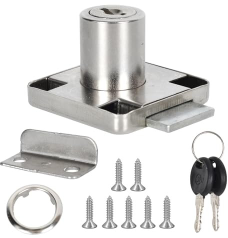 Möbelschloß Zylinder-Möbelschloss, 22mm Sicherheit Schrankschloss Schrankschloss Schubladenschloss, Nockenschloss mit Schlüssel gleich für Schränke Schubladen Schreibtisch