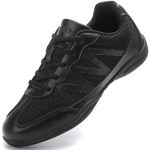 GlideMoves Cheer Shoes Girls Jump Tumbling Women Exercise Aerobic Fitness Dance Training Youth School Student Team Competition Women Size 11 Men 10.5 Black 44