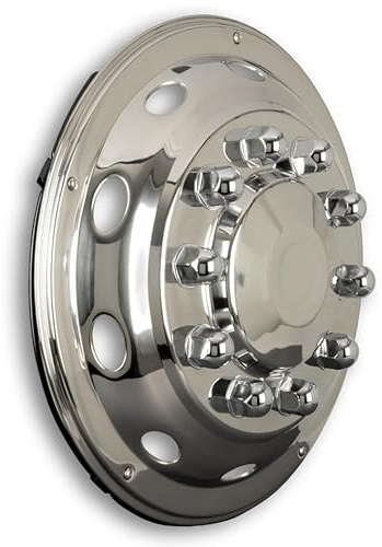 Hansen Styling Parts Tapacubos de 22,5 pulgadas, de acero inoxidable, universal, apto para llantas de acero de camiones