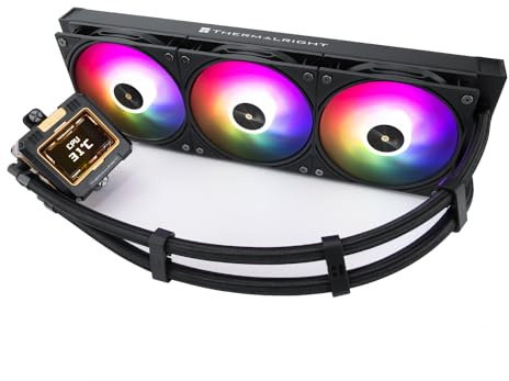 TR-FW360 Black ARGB CPU Water Cooler,3 PWM Fans Water Cooling System,IPS LCD Screen with 320x240 Resolution,for AM4/AM5&Intel LGA1851/1700,Computer CPU Liquid Cooler for 2.4in IPS Display