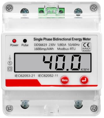 AC 230V 4P Single Phase with RS485 Modbus RTU Communication Power Consumption Bidirectional Electricity Energy Meter KWH