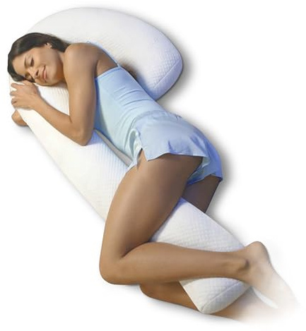 Almohada XL Cuerpo Entero REST COMFORT Alinea la espalda: diseño cuello de cisne 7 zonas confort Multifunción Especial Embarazada Asegura el mejor descanso Transpirable Fresca Hipoalergénica Lavable