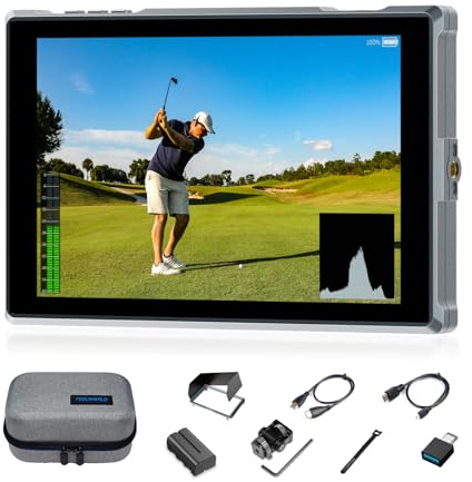 FEELWORLD FW759 Pro Monitor de Campo para cámara DSLR con Pantalla táctil HD de 7 Pulgadas y 400 nits, resolución 1280x800, batería F550, Entrada AV HDMI 4K y monitorización de Forma de Onda