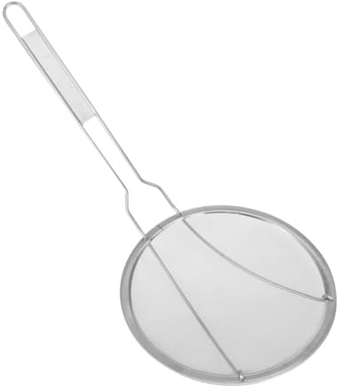 ROMISBABA Cuchara de acero inoxidable con mango largo, colador de malla fina para colar, freír y eliminar la grasa y la espuma, resistente al calor, apto para lavavajillas, versátil para cocina y