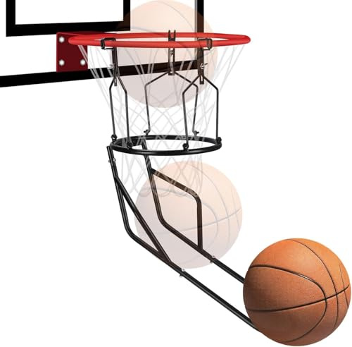 Sistema de rebote de baloncesto con ganchos resistentes para aro, mejora la práctica en solitario y la recuperación de pelotas