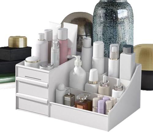 Organizador De Maquillaje para El Tocador | Almacenamiento para Joyas y Cosméticos | Estuche Expositor de Cosmeticos | para Organizar Perfumes Cosméticos en el Baño Dormitorio Tocador o Escritorio