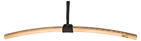 eaglefit - Premium Klimmzugstange (Holz) nur mit Seil für Outdoor & Zuhause (wetterfest, 100 cm) Klimmzug Stange ergonomisch gebogen für Deckenmontage - Pull-Up Bar für frei hängende Klimmzüge