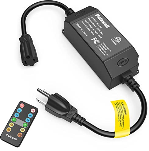 Outdoor Dimmer for String Lights – 350W Plug-in Dimmer with Remote Control & Timer, IP65 Waterproof LED Light Dimmer Switch for Patio, Bistro & Lamps 100FT