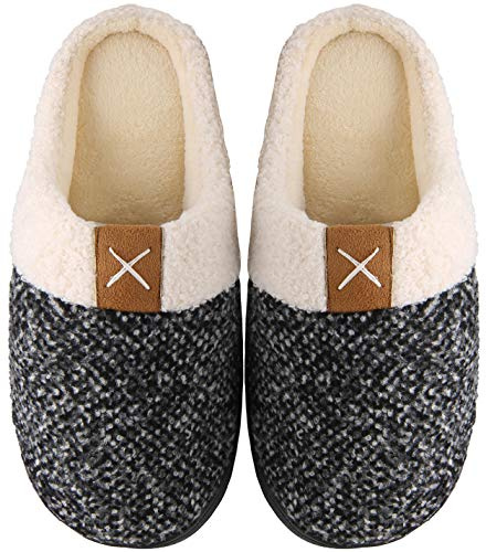 Mishansha Pantofole Casa/Esterno Uomo Donna Calde Pantofola in Memory Foam Comode Leggere Ciabatte da Casa Antiscivolo Morbide Scarpe Inverno Autunno(Bianco, 36/37)