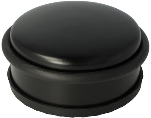 Westcott Fermaporta in acciaio inossidabile nero | Fermaporta rotondo con peso proprio di 1,2 kg | Anello in gomma che protegge la porta | Base extra antiscivolo | ⌀ 10 cm, altezza 4 cm | E-19002 00