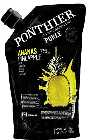 Food-United ANANAS PÜREE Frucht-Püree von Ponthier 1KG für Smoothie-Bowl-Sorbet-Quark-Gelée-Müsli-Topping ohne künstliche Zusätze höchste Qualität ausgewählter Früchte