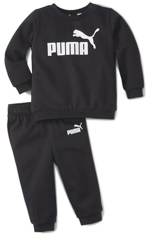 PUMA Unisex Baby Minicats Ess Crew Jogger Fl Jogginganzug, Cotton Black, 92 EU
