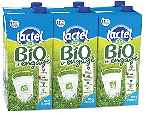Lactel Mitad Leche Orgánica 6x1L