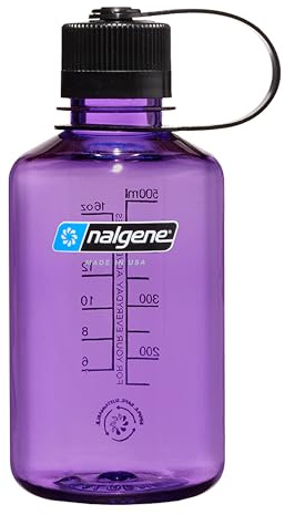 Nalgene Sustain Tritan BPA-Free Water Bottle Made with Material Derived from 50% Plastic Waste, 16 OZ, Narrow Mouth, Purple
