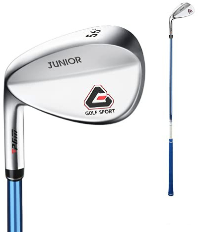 Golf Sand Wedge Kids Clubs de Golf pour droitiers et gauchers Wedge Fond élargi Tige de Sable de Golf à 56 degrés pour Les Enfants de Garçons Filles Coins de Golf (Bleu,Main Gauche 9-12 Ans)