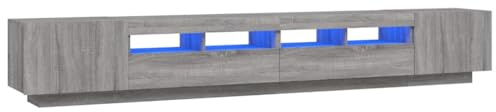 vidaXL Set Muebles TV LED 3 Piezas Pared Armario Decoración Almacenamiento Salón Sala de Estar Dormitorio Madera Contrachapada Gris Sonoma