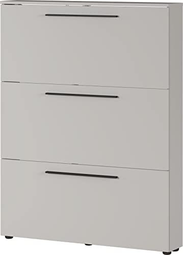 Germania Schuhschrank 2577-572 GW-Utah, in Kaschmir, mit 12 Platz für Paar Schuhe, geringe Tiefe, ideal für schmale Flure, 100 x 129 x 19 cm (BxHxT)