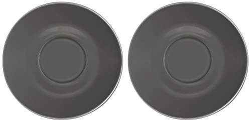 Olympia Cafe Saucers Charcoal Porcelain Coffee Plate Kitchen Restaurant 12pc (Pack of 2)