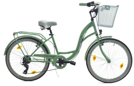 T&Y Trade 24 Zoll Kinder City Mädchen Fahrrad Mädchenfahrrad Rad Bike Beleuchtung STVO Reflex Mint Grün 6 Gang