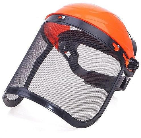 Stainless Steel Garden Grass Trimmer Safety Helmet Hat with Full Face Mesh Protective Mask Safety Face Shield for Brush Cutter Forestry Protection