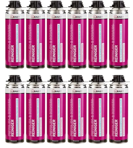 12 x dubaust PRS24 Pistolrengörare PU rengöringsmedel 500 ml burk för skumpistol, verktyg, avlägsnar färskt PU-skum, inklusive sprayhuvud