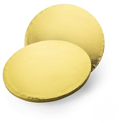 GLOTOMANIA - BASE PARA TARTA REDONDA DORADA - 30 X 1,2 CM (3 UNIDADES)