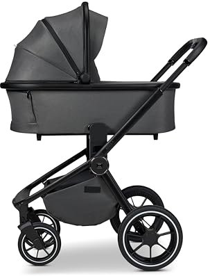 MOON RESEA+ anthra, Kombi-Kinderwagen Edition+, mit Wanne und Sportwagen Sitz, bis 22kg, Kollektion 2025