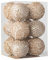 Christmas Tree Ornaments Set Hangings Foam Shiny Sequins Ball for Indoor Outdoor Holiday Party Decorations Supplies (Champagne, 8cm 12Pcs Set)