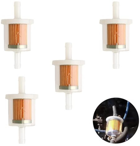 4er Set Benzinfilter Kraftstofffilter Universal 8mm Sprit Filter für Motorrad,Rasenmäher,Roller Mofa,PKW,KFZ,Auto Automobil,Diesel Moped,Hohe Dichte,Mehrweg-Kraftstofffilter mit Transparenter Bauweise