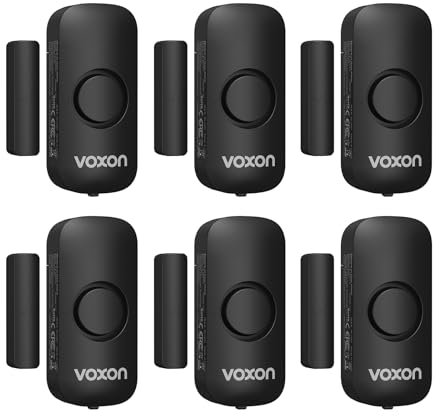 VOXON Sensore di Allarme per Porte e Finestre, 100 dB Sirena Allarme Casa Senza Fili, Sistema Antifurto Magnetico Wireless, Allarme Porta Ingresso Adatto per Casa, Negozio, Ufficio, Garage (6 pezzi)
