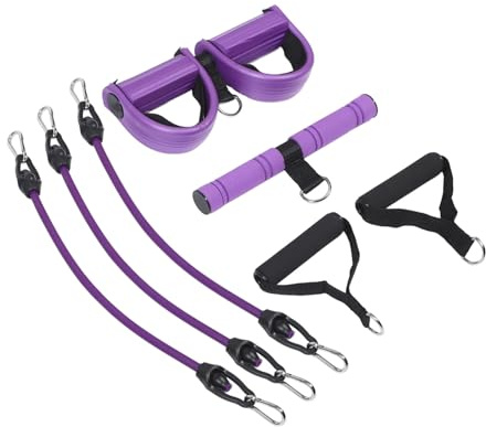 VICASKY Bande de Résistance Elastique Tubes pour Musculation et Pilates Maison Corde de Tension avec Pédale pour Renforcement Abdominal et Tonification Corps Équipement Portable pour
