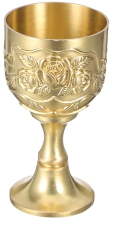 Sosoport Coppa da Comunione in Metallo Antico Europeo Coppa Rame per Vino e Liquori Design Compatto ed Elegante con Gambe Rialzate per Cerimonie Feste e Uso Quotidiano