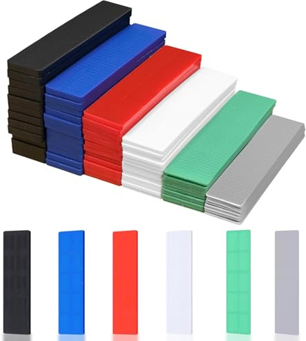 72-Piece Plastic Spacer Set, 28 x 100 mm Base Plates, Plastic Glazing Blocks, Assortment, Spacer Blocks, Window Wheel Chocks, Plastic Plate (1-6 mm)