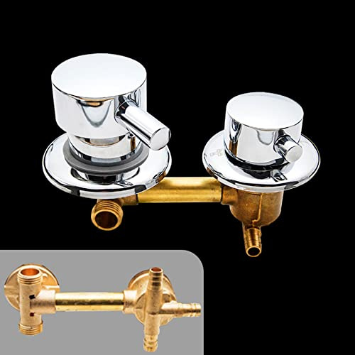 2/3/4/5 Water Ways Hole Distance Brass Shower Faucets Bathroom Intubation Mixer Valve for Steam Room Cabin Cabinet, Ceramic Cartridges, Zinc Alloy Dual Handle Polished Chromed(3 Output-B,12.5cm)