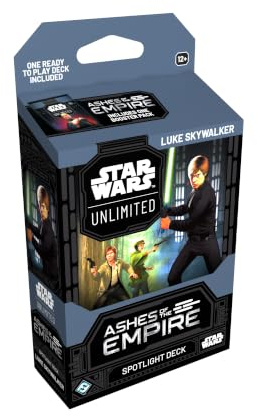 Asmodee Star Wars: Unlimited TCG Ashes of The Empire Luke Skywalker Spotlight Deck - 50-kortdäck med Booster Pack, Ages 12+, 2+ spelare, 20 Minute Playtime