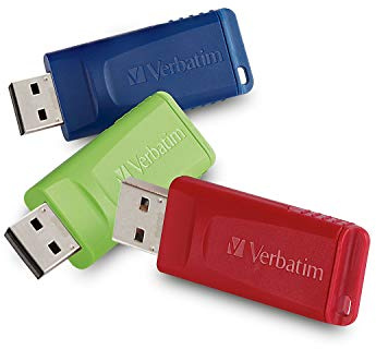 Verbatim 16GB Store 'n' Go USB Flash Drive - PC/Mac Compatible - 3pk - Red, Green, Blue