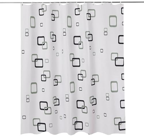 Trimming Shop Shower Curtain for Bathroom - Geometric Print, 180x200cm | Mould Proof and Mildew Resistant Washable Polyester Fabric Modern Bath Curtains with 12 Hooks
