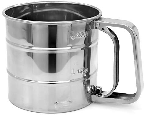 Granny's Kitchen Tamis à Farine/Sucre Glace/Chocolat en Poudre - Passoire Professionnelle en Acier Inoxydable - Saupoudreuse pour Pâtisserie & Café