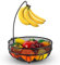 Huahong Obstkorb mit Bananenhalter, Obstschale, Gemüsekorb aus Metall, stehend, tägliche Küchenaufbewahrung, Obstkorb, Obstständer