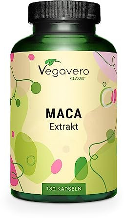Maca Kapseln Vegavero® | Hochdosiert: 4200 mg (5:1 Extrakt) | aus Peru | 180 Stück | Ohne Zusatzstoffe | Vegan