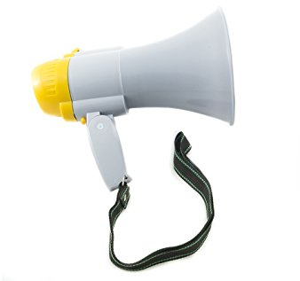 YASTA Megafono Portatile con Registratore Vocale Altoparlante XB-18S Sirena Emergenza E Batteria Ricaricabile Interna per Guide Eventi E Sicurezza