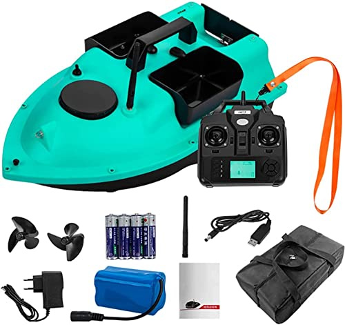 BTURYT Barca Esca da Pesca Telecomandata con GPS, Barchino Carpfishing Pesca Controllo Wireless a Distanza di 500 m con Doppio Motore e Luce LED, Posizionamento GPS 16 Punti di Ancoraggio, 12000mAh