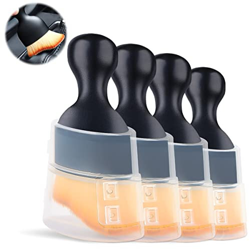 Byffoer Auto Detailingbürste, 4 Stück Auto Innere Reinigungswerkzeug Weiche Borsten Detailierbürste Staubentfernungsbürste Schmutz Staub saubere Bürsten für Auto