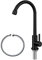 Grifo de agua fría SUS304 de acero inoxidable para fregadero de cocina, grifo negro de arco alto con un solo agujero