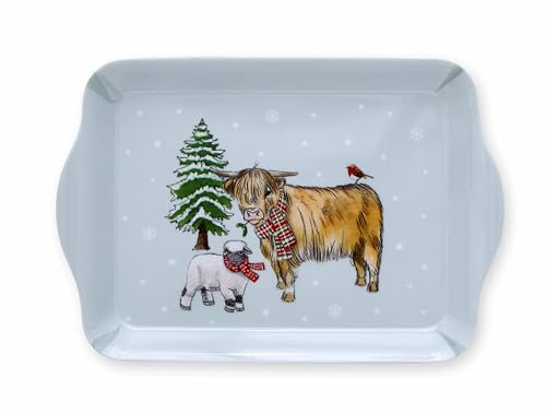Cooksmart British Designed Christmas Scatter Serving Tray | Dinner Tray For Multiple Uses Around The Home | Trays For Food Serving Or Drinks Serving - Christmas On The Farm