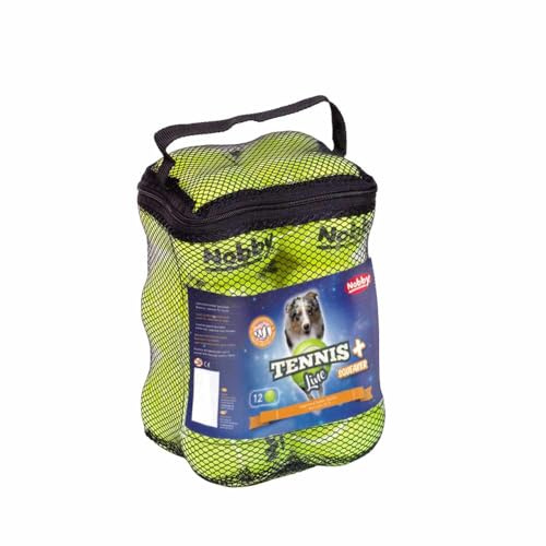 Nobby Pelota de Tenis con Squeaker (4,5 cm, 12 Bolsas de Malla)