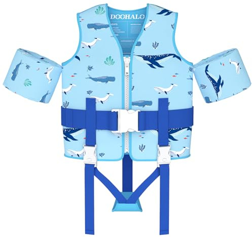 DOOHALO Toddler Swim Vest Kids Swimming Training Vest with Arm Shoulder Float for Boys Girls Suitable for Age 1 to 8 Years 20Ibs - 46Ibs